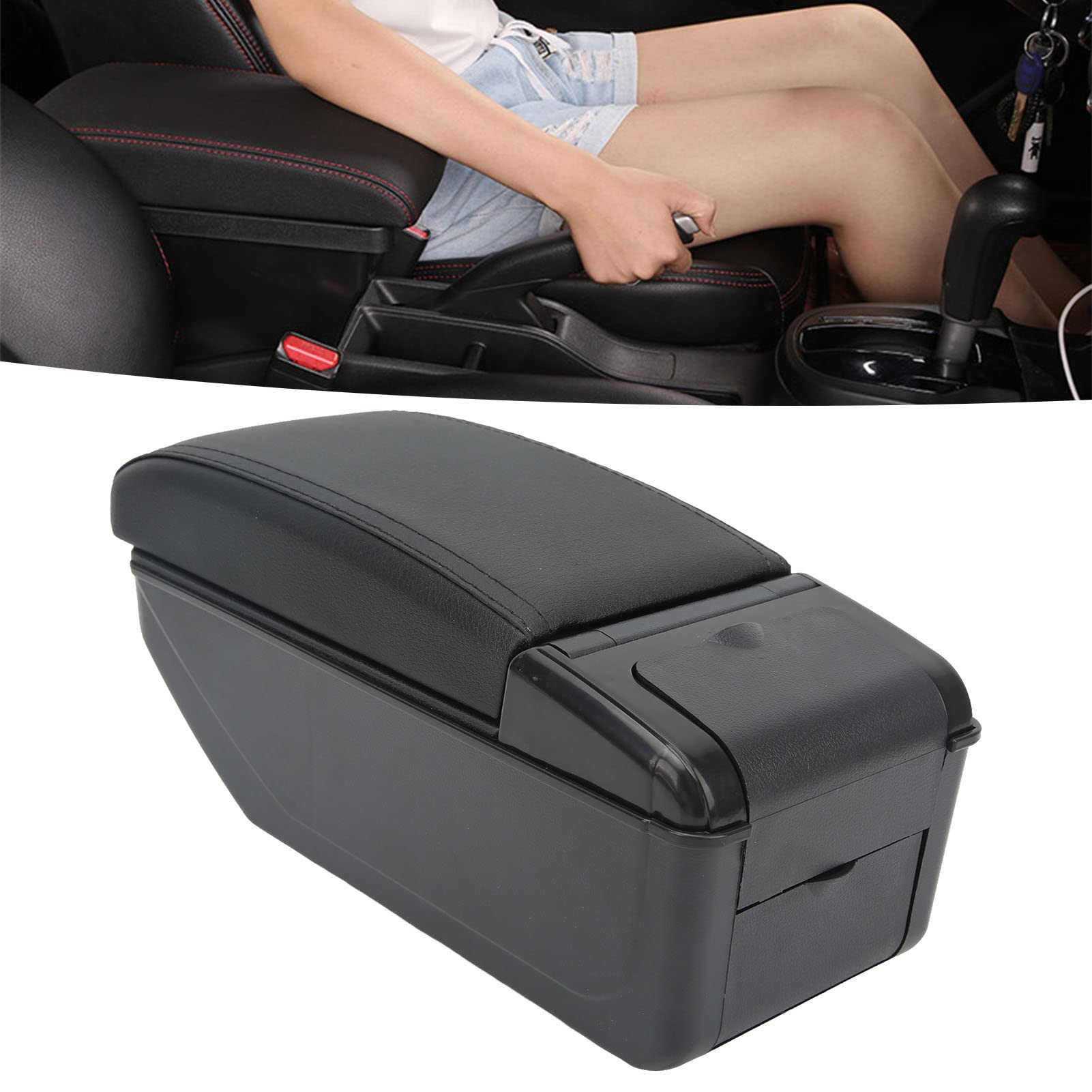 ElgnAura Automotive Armlampe Box Ersatz für CX - 3 2015-2018, Doppelschichten Center Console Storage Container von ElgnAura