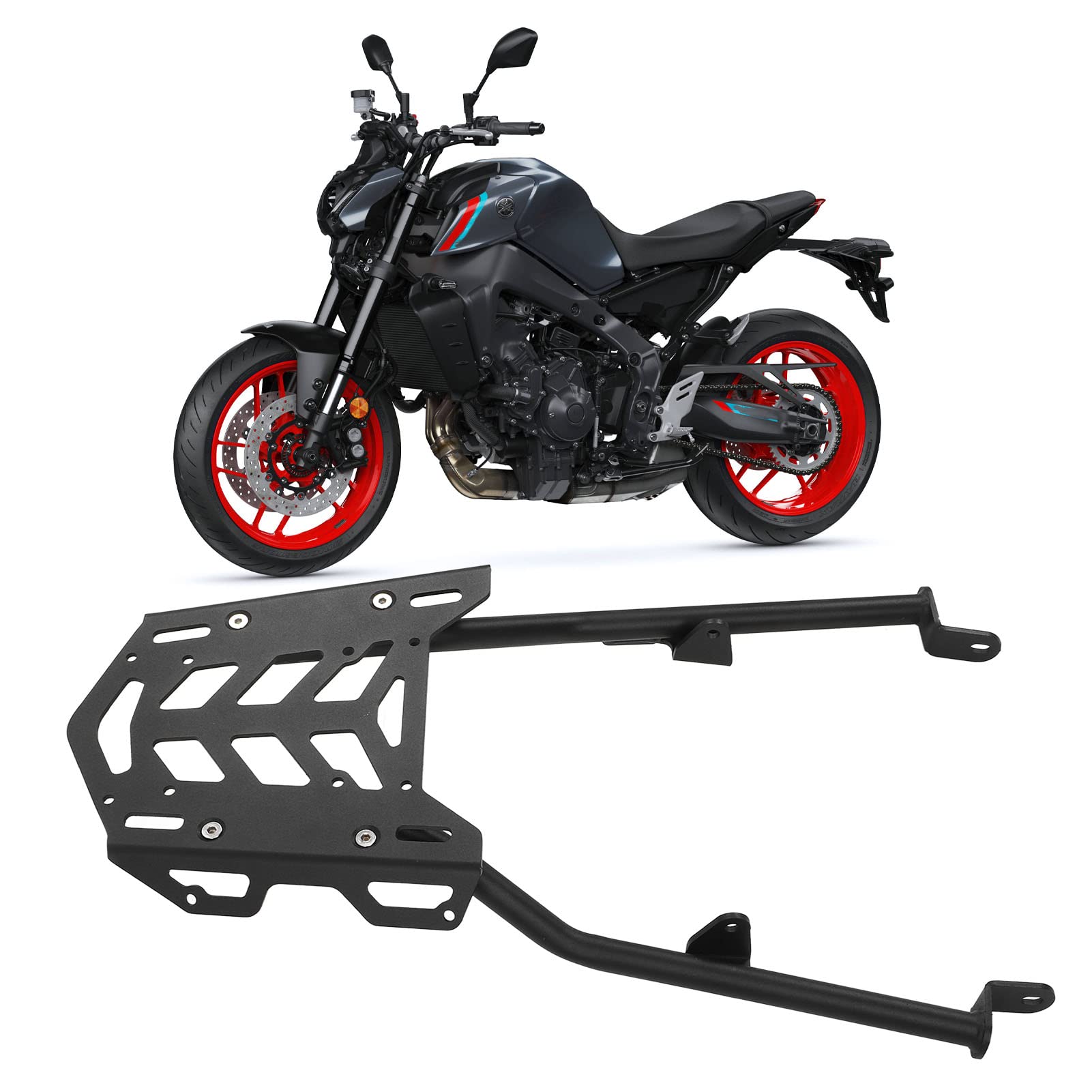 ElgnAura Motorcycle Heck -Rack für MT09 2021+, einfache Installation Motorradregal, Hohlauslager -Gepäckträgerersatz, zuverlässig und lang - dauerhaft - dauerhaft von ElgnAura