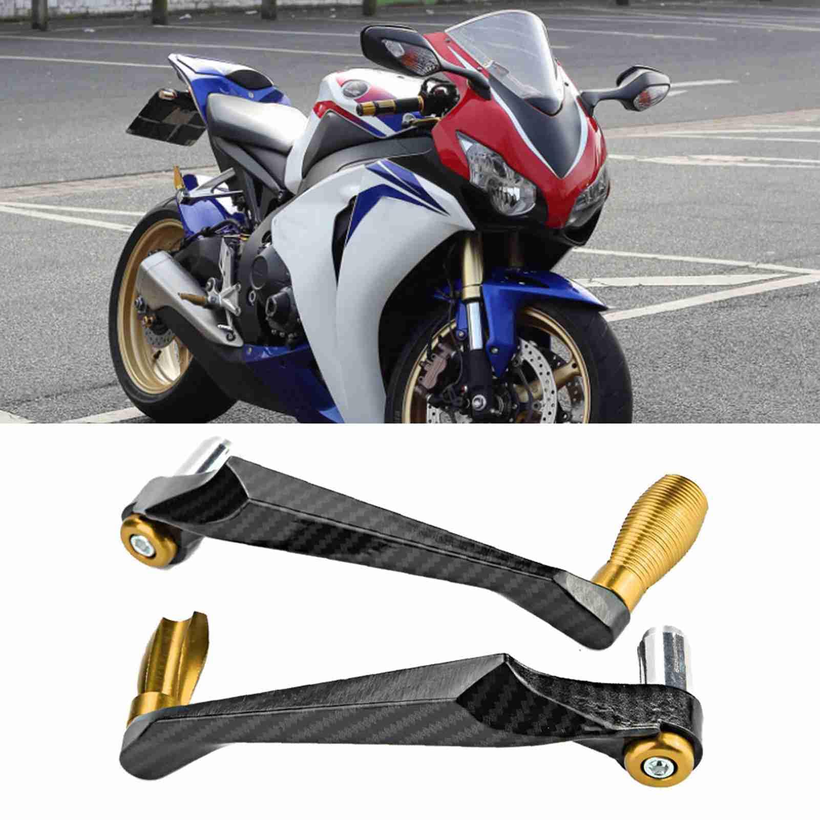 ElgnAura Motorrad-Lenkerhebelschutz, 7/8 Zoll Universal-Aluminiumlegierung, Bremsschutz mit Sturzbügeln und Lenkerendenschutz (Gold) von ElgnAura