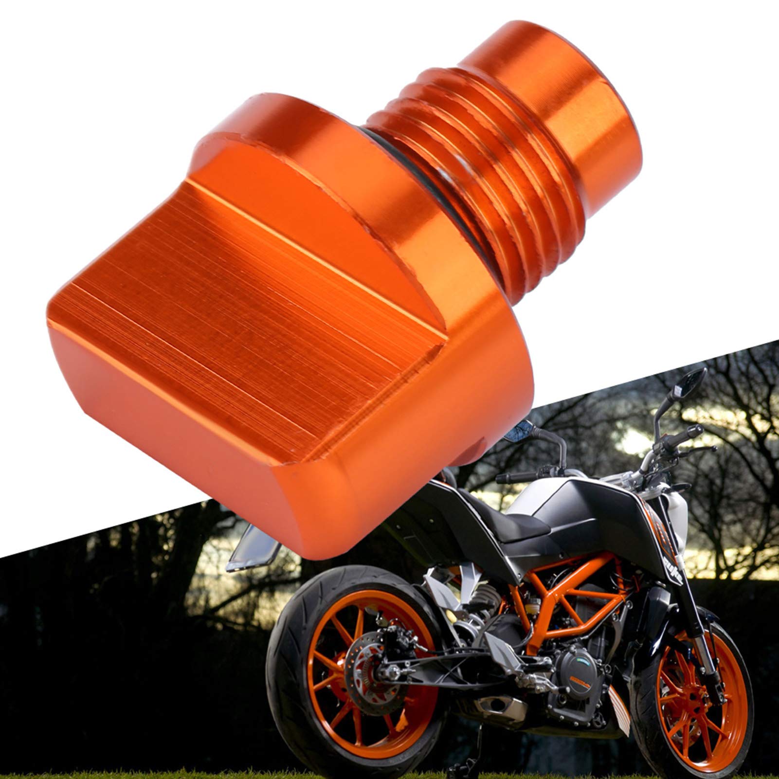 ElgnAura Öleinfülldeckel, Motorradzubehör, Orange CNC – magnetische Ölablassschraube aus gefrästem Aluminium für 125/200/390 und RC 125/200/390 von ElgnAura