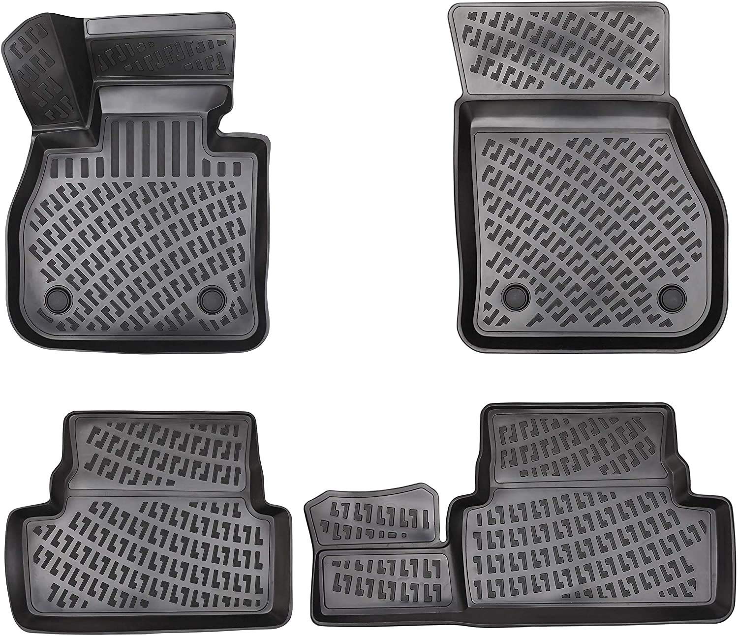 Design 3D Gummimatten Set für Hyundai Santa FE 2006-2012 | Fußmatten mit extra hohem 5cm Rand von Elmasline