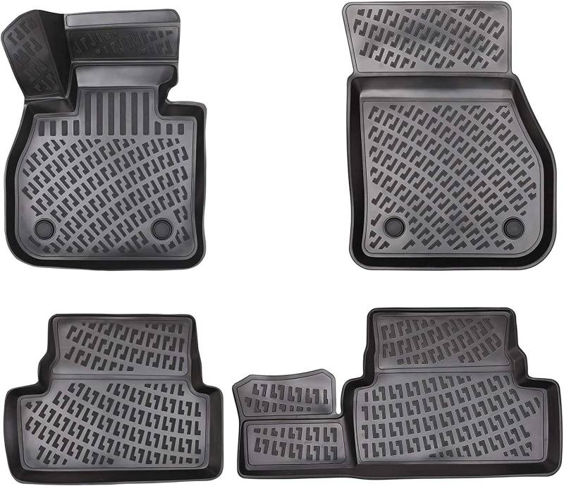 Design 3D Gummimatten Set für SEAT Toledo 1998-2004 | Fußmatten mit extra hohem 5cm Rand von Elmasline