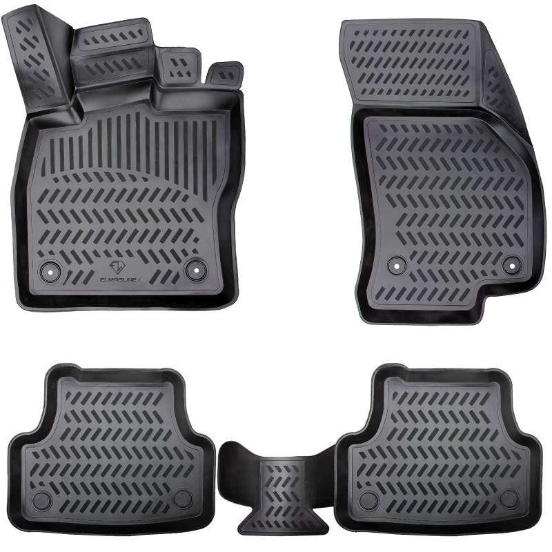 ELMASLINE 3D Gummimatten Set für Audi A6 (4B2, C5) 1997-2005 Hoher 5cm Rand | Baujahre 1997 1998 1999 2000 2001 2002 2003 2004 2005 von Elmasline