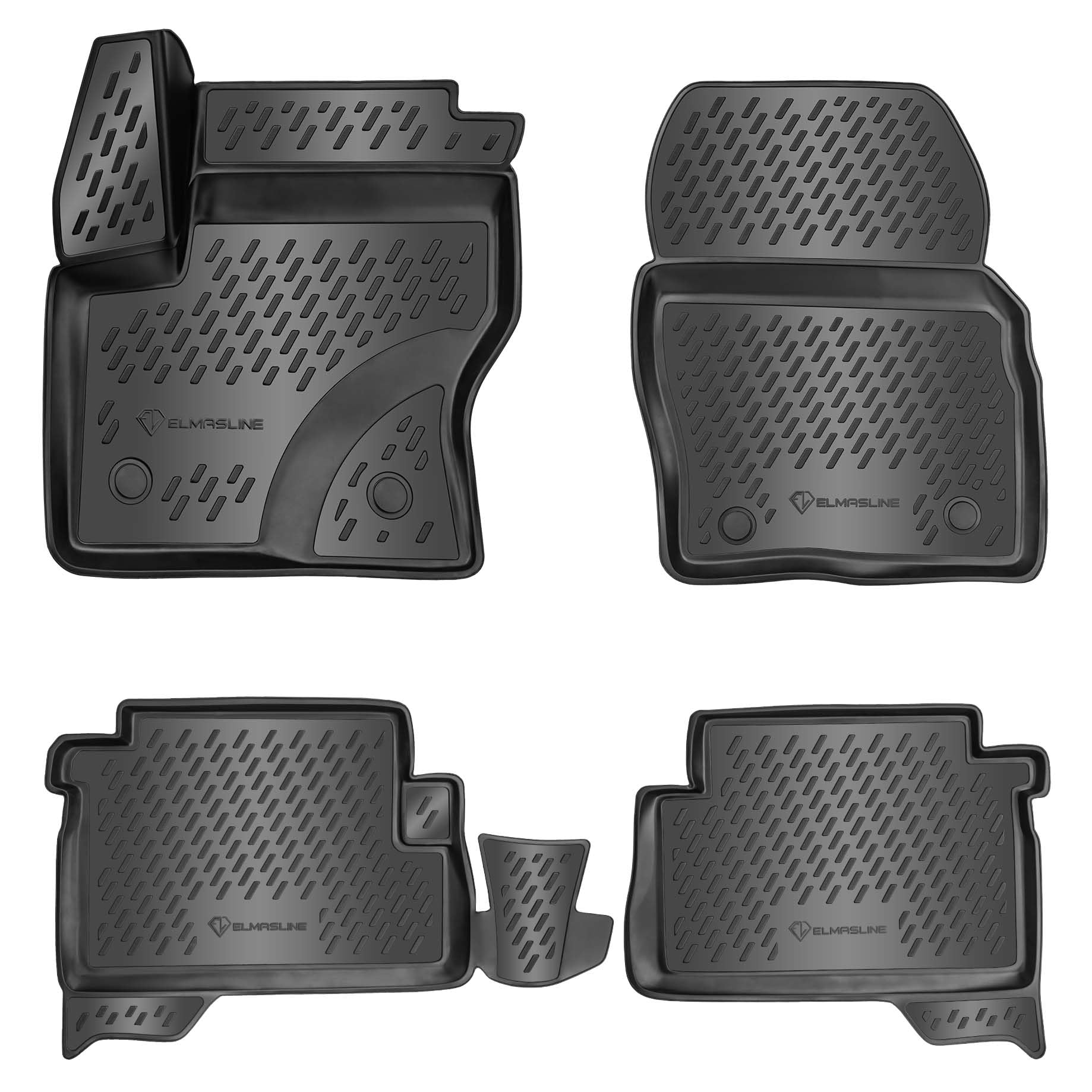 ELMASLINE 3D Gummimatten Set für Ford C-MAX (II) 2010-2019 | Extra hoher 5cm Rand | Zubehör Fußmatten von Elmasline