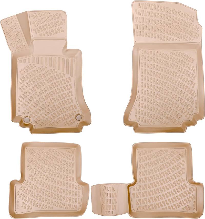 ELMASLINE 3D Gummimatten für Mercedes W206 ab 2022 (Beige) | Zubehör Fußmatten von Elmasline