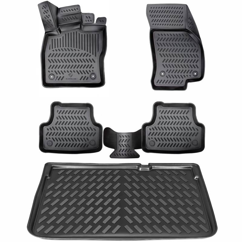 ELMASLINE 3D Gummimatten & Kofferraumwanne Set für BMW X1 2009-2015 von Elmasline