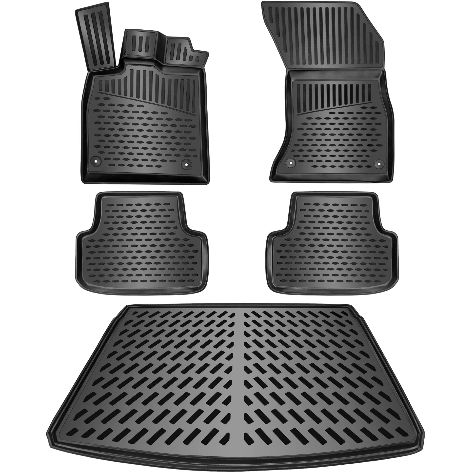 ELMASLINE 3D Gummimatten & Kofferraumwanne Set für VOLVO XC-40 2018-2024 (Standart) Passt nicht in Elektro | Zubehör Fußmatten XC40 von Elmasline