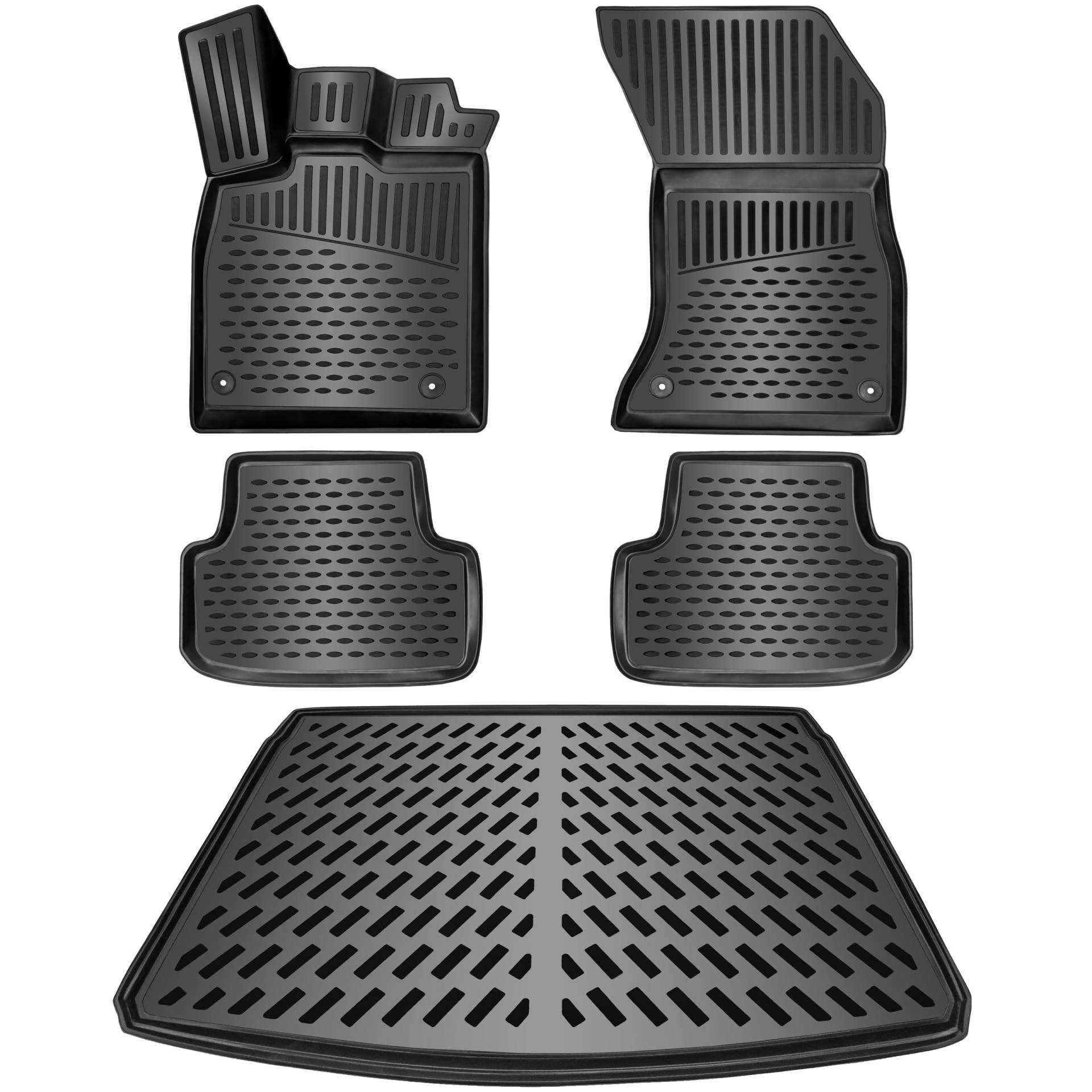 ELMASLINE 3D Gummimatten & Kofferraumwanne für AUDI Q3 (F3) 2018-2024 | Fußmatten | Kofferraummatte | Zubehör von Elmasline
