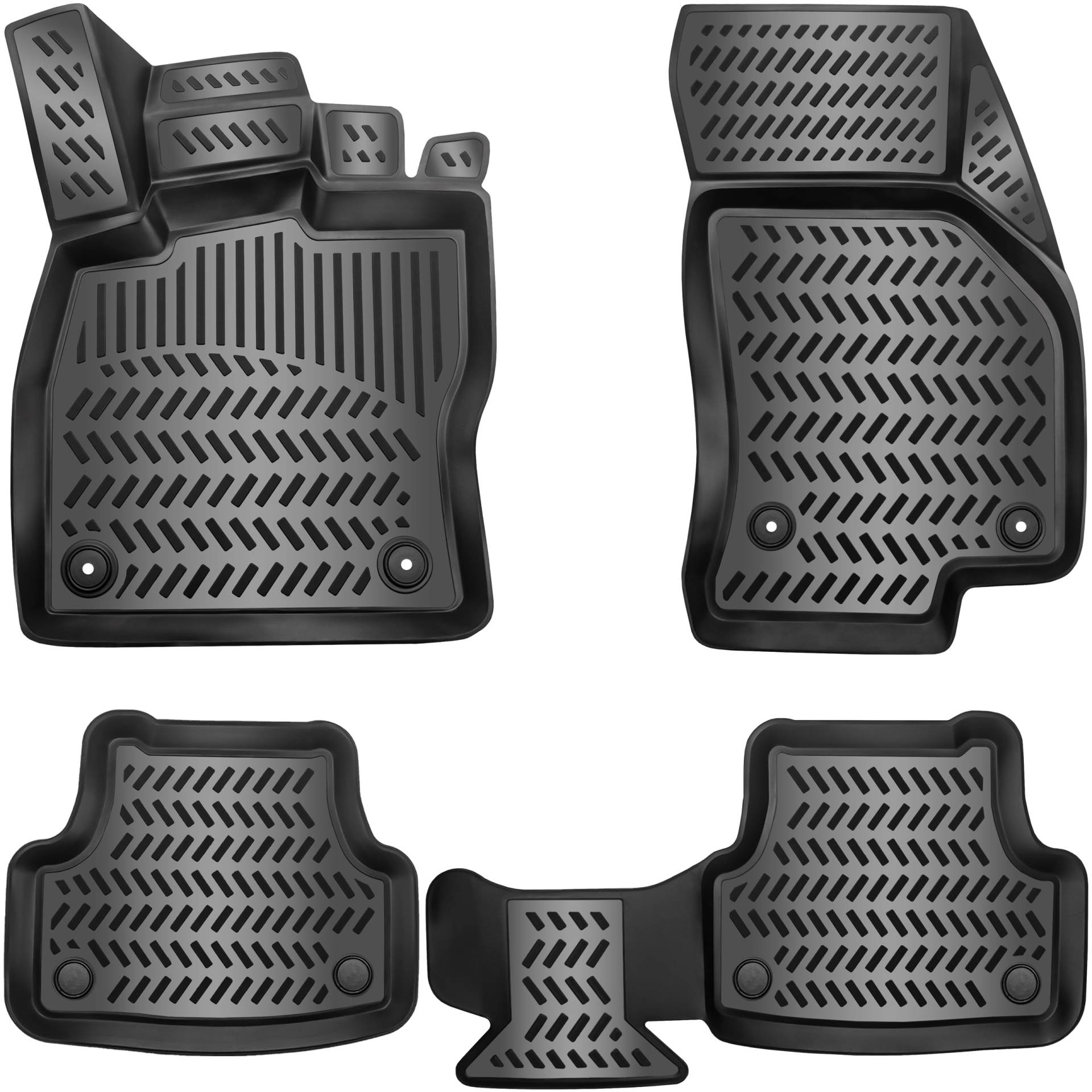 ELMASLINE 3D Gummimatten Set für Ford Ranger 2012-2022 | Extra hoher 5cm Rand | Zubehör Fußmatten von Elmasline