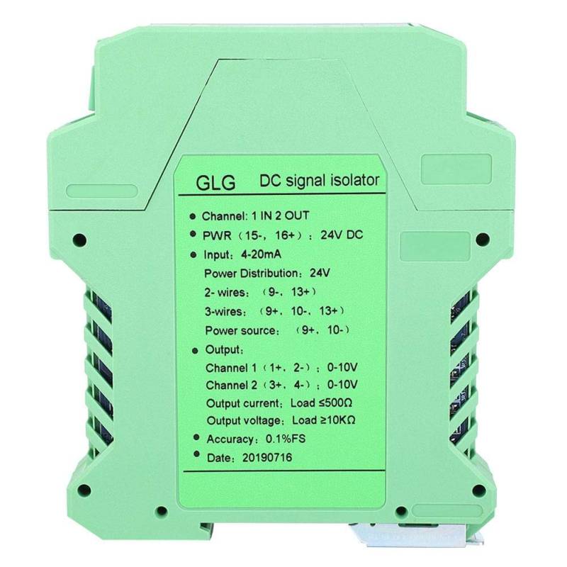 DC Signal Conditioner, 4~20mA Modul Signal Isolator Transmitter Conditioner, DC Spannungs- und Stromsignal Isolator für Zweidraht-, Drei-Draht-Sender(1 in 2 out 0-10V) von Elprico