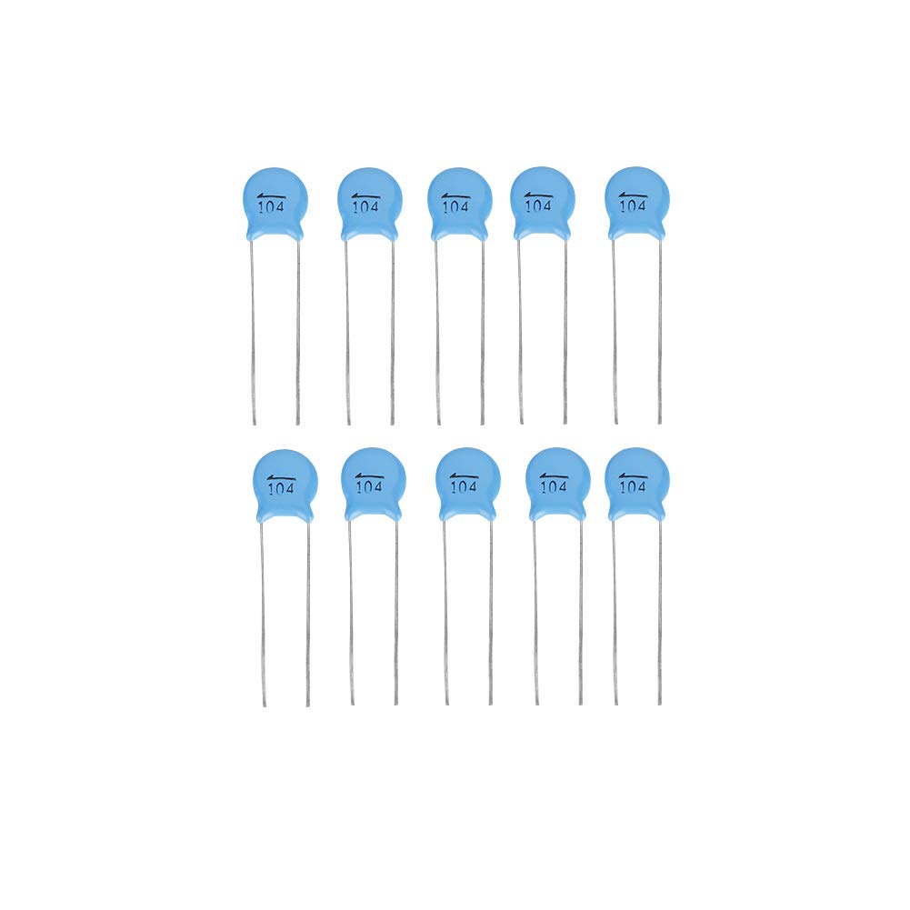 Keramikkondensator, 50-teiliges Kondensator-Kit, 1000 V 104 M 0,1 uF 100 nF Hochspannungs-Scheibenkeramikkondensator-Set von Elprico