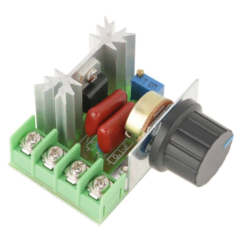 Motordrehzahlregler, AC 50-220 V 2000 W 25 A AC Motordrehzahlregler Spannungsregler-LED-Dimmer können die Ausgangsspannung über das Präzisions-Mehrringpotentiometer einstellen von Elprico