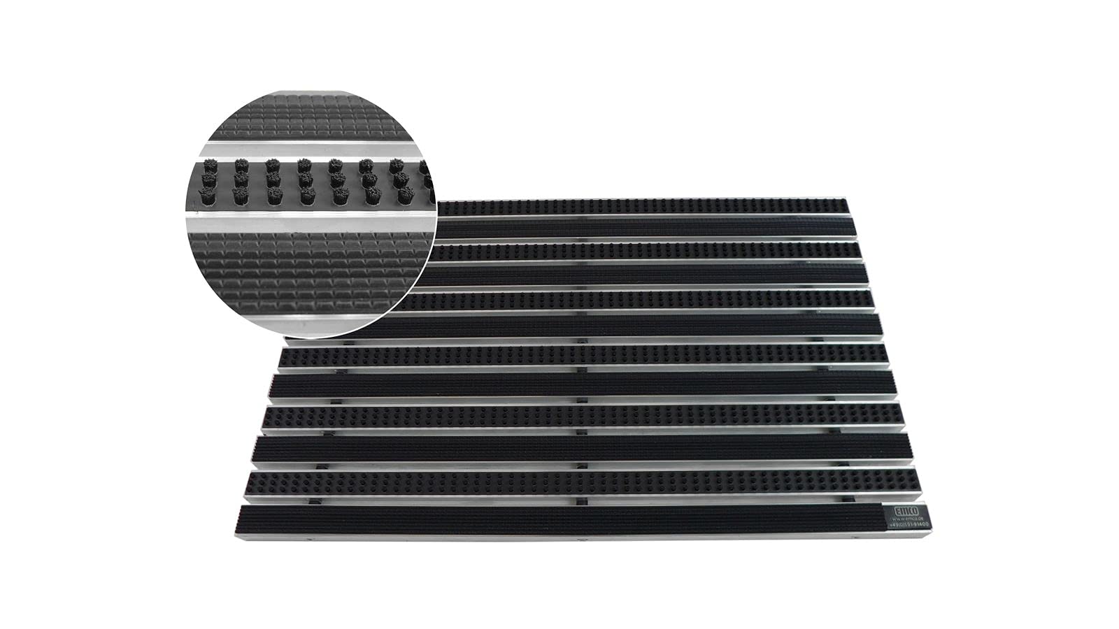 EMCO Eingangsmatte DIPLOMAT 22mm Gummi + Bürsten schwarz Fußmatte Schmutzfangmatte Fußabtreter Antirutschmatte, Größe:590 x 390 mm von Emco