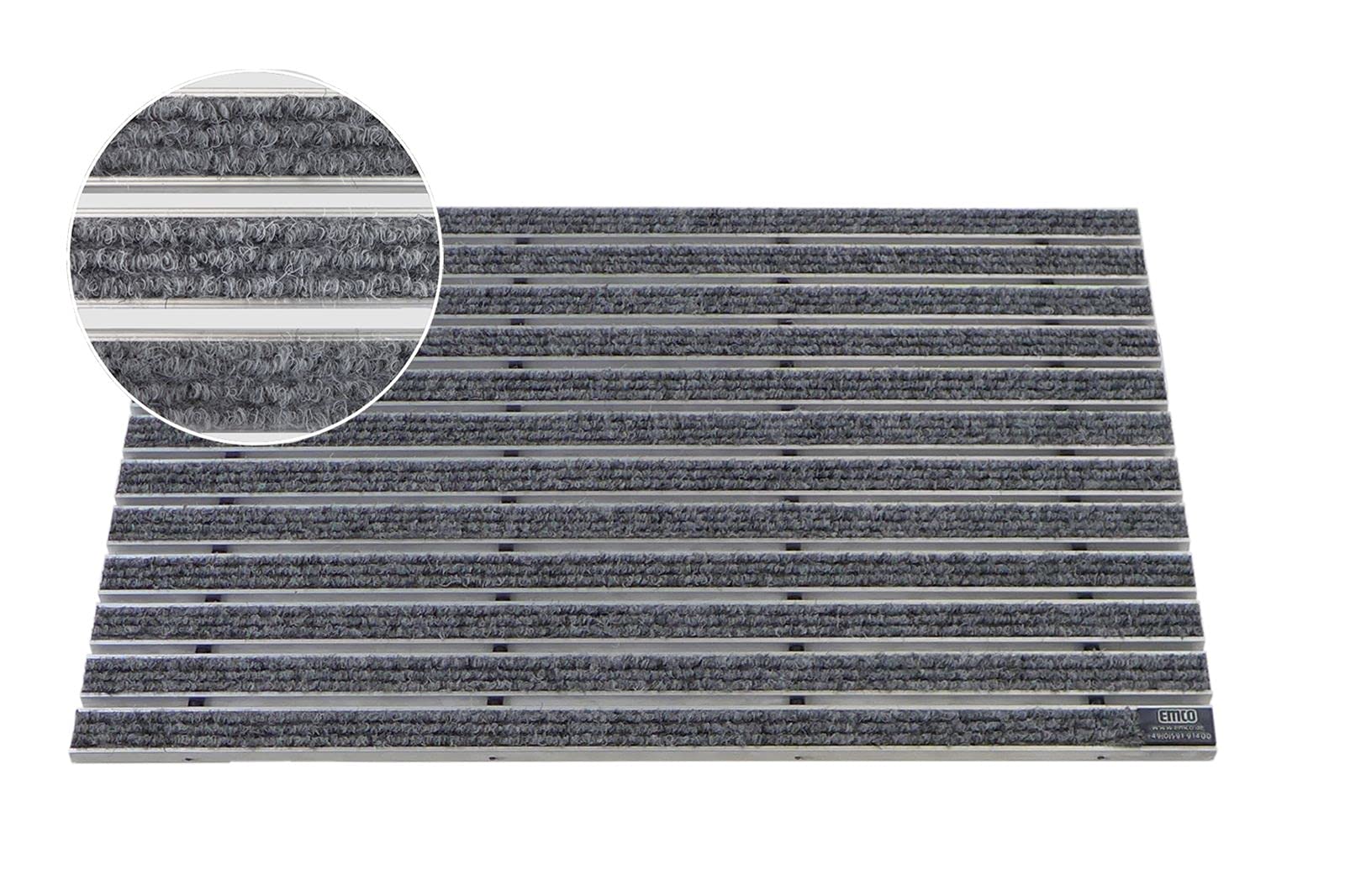 EMCO Eingangsmatte DIPLOMAT Rips hellgrau 22mm Fußmatte Schmutzfangmatte Fußabtreter Antirutschmatte, Größe:590 x 390 mm von Emco