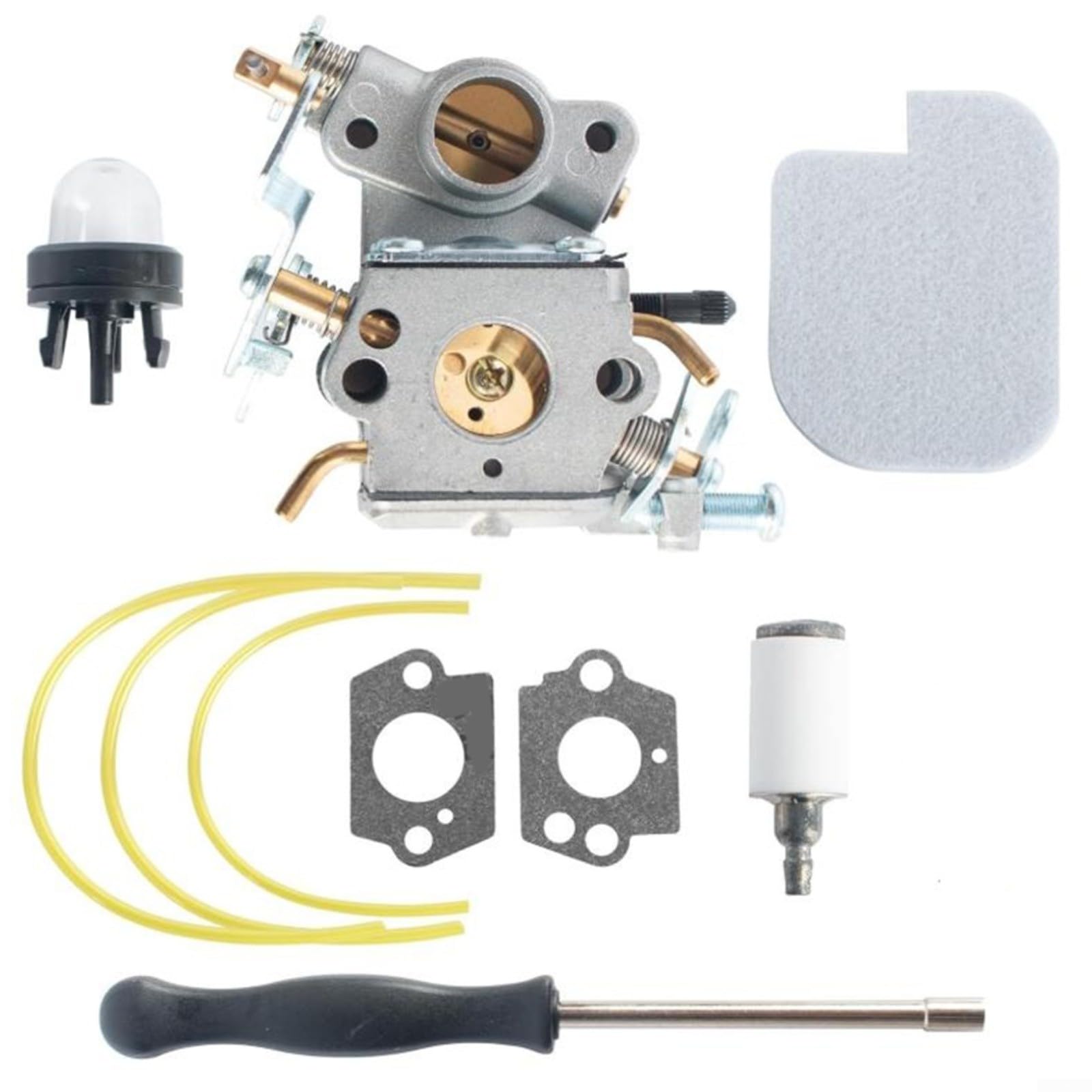 Emiif Vergaser Kit für PP4218A/PP4218 Kettensäge Motor Ersatz 10-teiliges Set mit Luftfilter Kraftstofffilter Dichtungen Einstellwerkzeug von Emiif