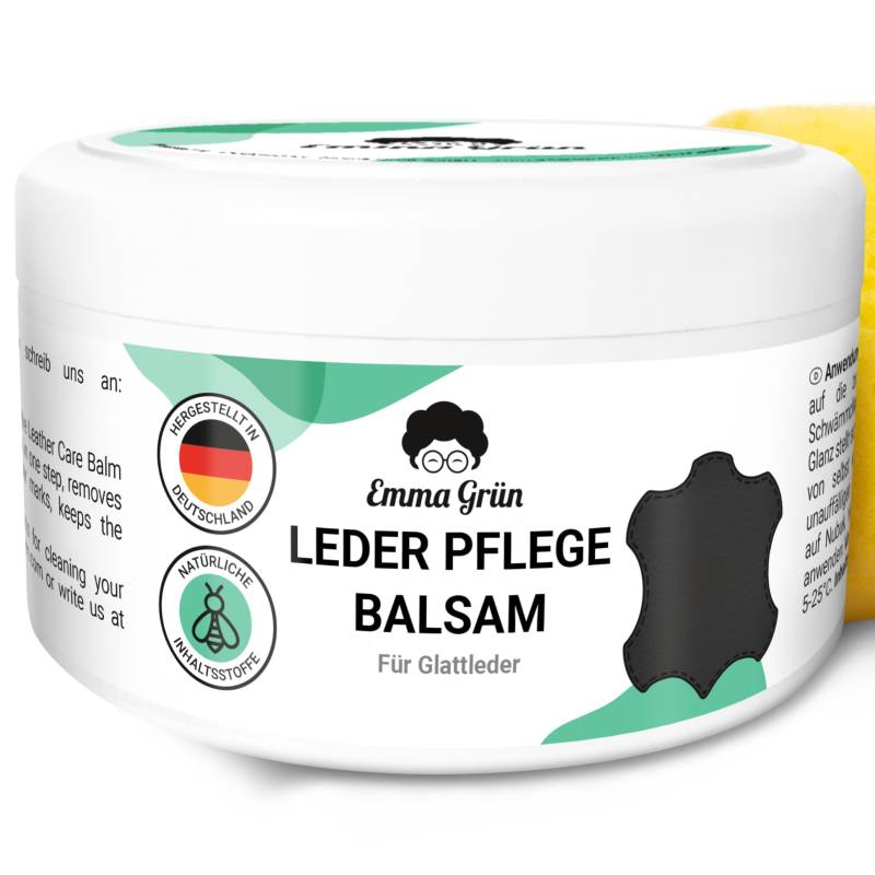 Emma Grün® Lederbalsam Lederfett Farblos 500ml [AUS BIENENWACHS] - Lederpflege für Schuhe, Jacken, Taschen & Sattel - Pflegemittel für Lederjacken & Lederschuhe - Sattelfett Made in Germany von Emma Grün