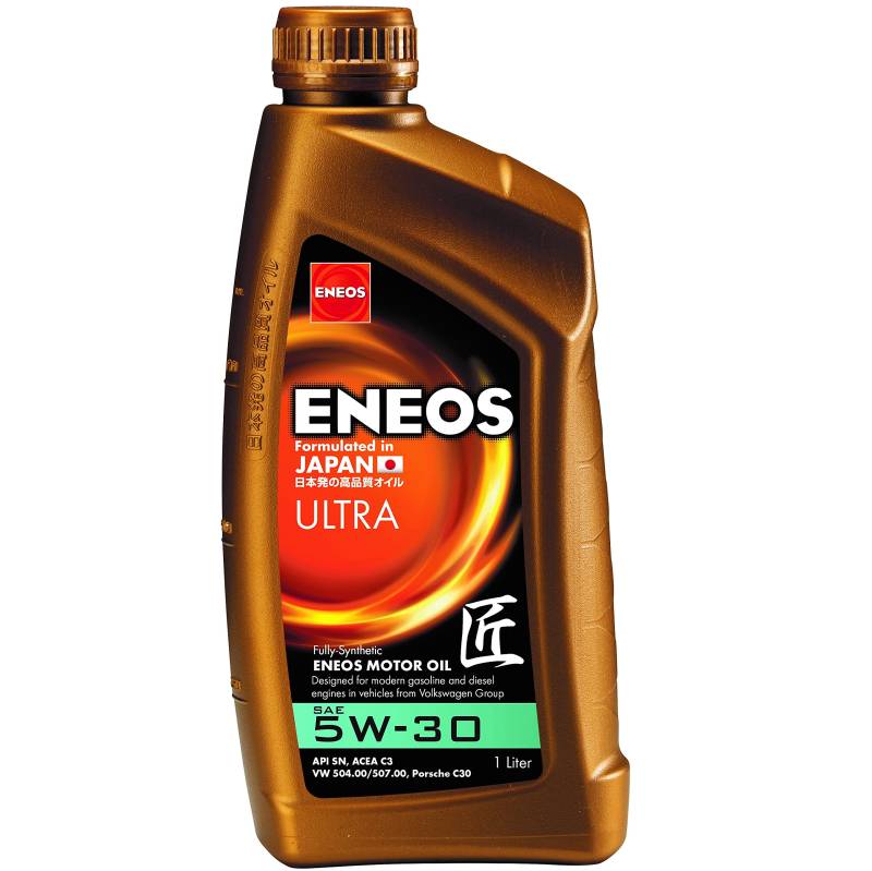 ENEOS Motoröl 5W30 “ULTRA” 1L - Motorenöl für Auto - Vollsynthetisch Motor Öl mit Organischen Zusätzen - Weniger Kraftstoffverbrauch - Erfüllt die Standards 504 und 507 von Eneos