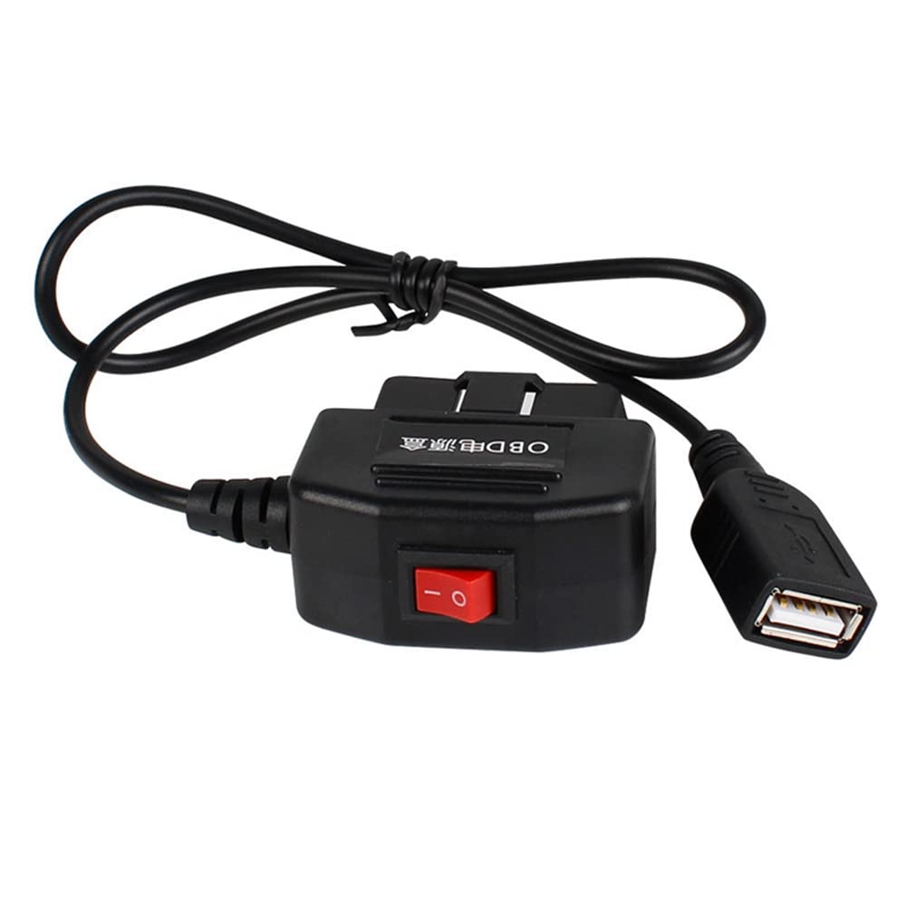 Energetic 24 Stunden 5V 3A USB-Autoladekabel OBD-Hardwire-Kit mit Schalter 0,5 Meter Kabel für Dashcam-Camcorder Fahrzeug-DVR von Energetic