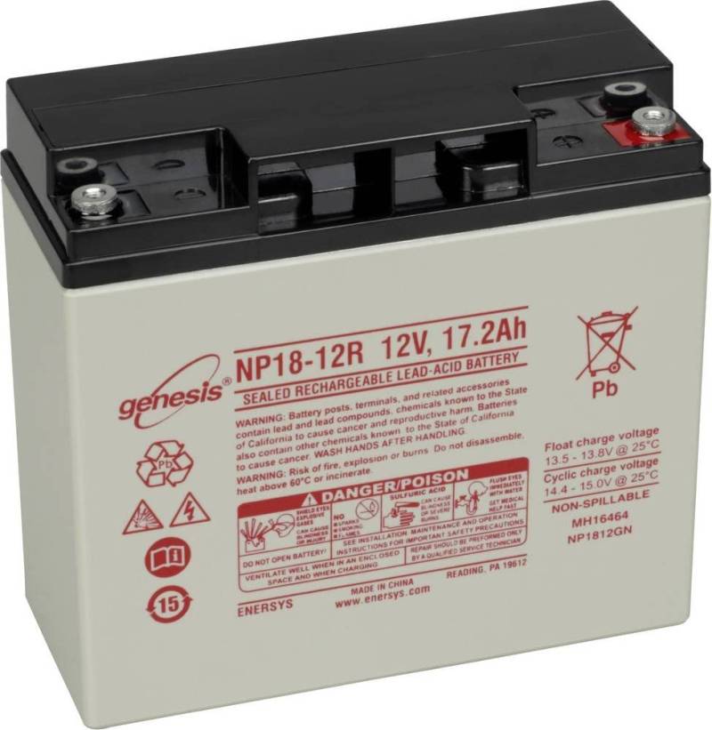 EnerSys Hawker Genesis NP18-12 Batteria al Piombo 12 V 18 Ah Piombo-AGM (L x A x P) 181 x 167 x 76 mm Vite M5, Vite M6 von Enersys