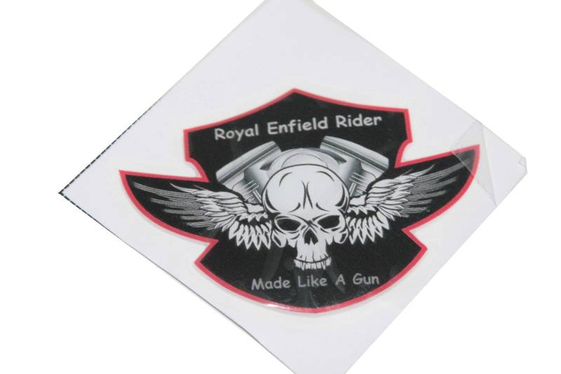 Enfield City County (Paar Royal Enfield City Rider Made wie, Gun Skull Feder Aufkleber Set von Enfield County