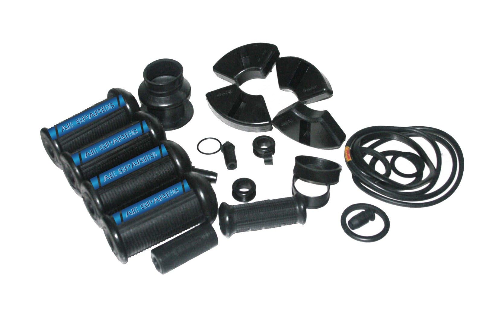 Enfield County Black Rubber Royal Enfield Komplettes Gummi-Set, geprägt, 350/500 cc von Enfield County