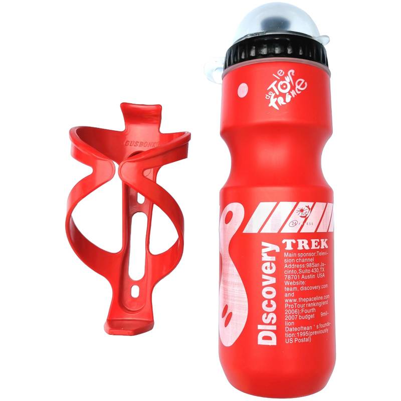 Fahrrad Trinkflasche,Fahrrad Flaschenhalter Set,Fahrrad Wasserflasche,Fahrrad Flaschenhalter mit 750ml Trinkflasche Fahrrad Trinkflaschenhalter für Mountainbikes und Kinderfahrräder (Rot) von Enjoyaa