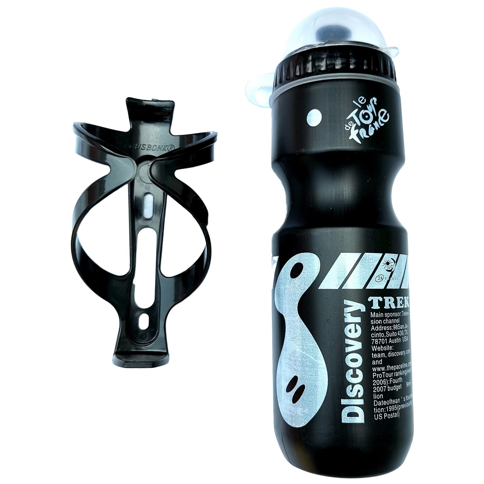 Fahrrad Trinkflasche,Fahrrad Flaschenhalter Set,Fahrrad Wasserflasche,Fahrrad Flaschenhalter mit 750ml Trinkflasche Fahrrad Trinkflaschenhalter für Mountainbikes und Kinderfahrräder (Schwarz) von Enjoyaa