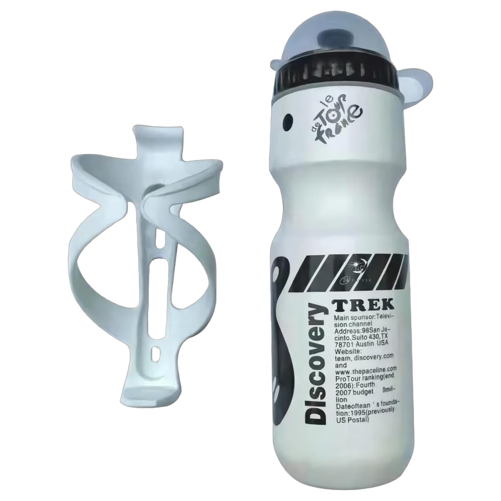 Fahrrad Trinkflasche,Fahrrad Flaschenhalter Set,Fahrrad Wasserflasche,Fahrrad Flaschenhalter mit 750ml Trinkflasche Fahrrad Trinkflaschenhalter für Mountainbikes und Kinderfahrräder (Weiß) von Enjoyaa