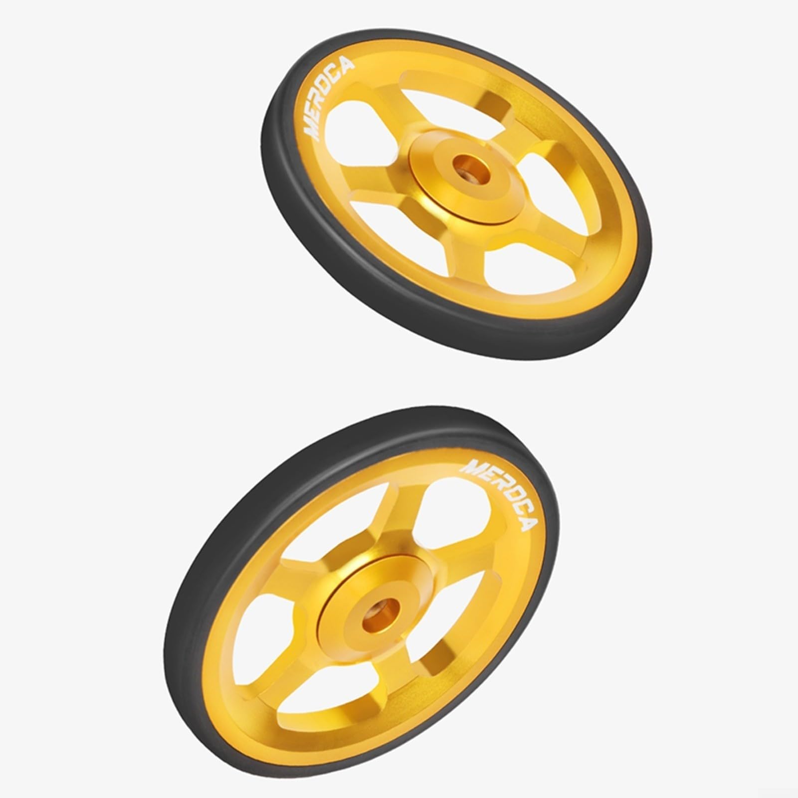 Entgoinggo Faltrad Easy Wheel, 60 mm Aluminiumlegierung, Gummi für leichtes, glattes Lager, tragbare Fahrradräder, Ersatzteile (schwarz) von Entgoinggo