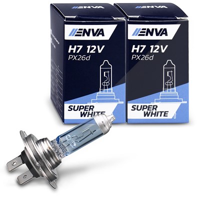 Enva 2x Glühlampe H7 55W 12V - SUPER WHITE --> bis zu 100% mehr Licht! von Enva