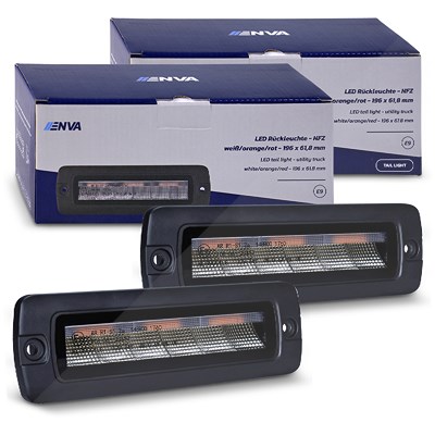 Enva 2x LED Einbau-Rückleuchte NFZ LKW 12/24V weiß/orange/rot 196x61,8 von Enva