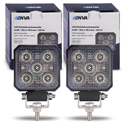 Enva 2x LED Rückfahrscheinwerfer 12/24V 5W - 70,4x70,4mm von Enva