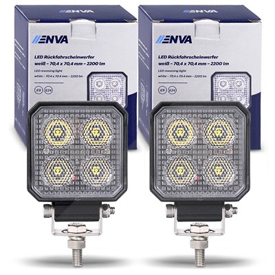 Enva 2x LED Rückfahrscheinwerfer 12/24V 30W - 70,4x70,4mm von Enva