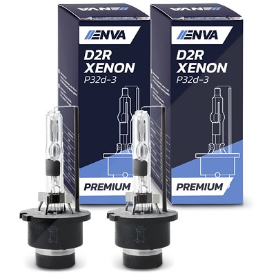 Enva 2x Glühlampe Xenon Brenner D2R - PREMIUM --> +30% mehr Licht! für Audi, Citroën, Fiat, Honda, Lexus, Mercedes-Benz, Mini, Mitsubishi, Nissan, Peu von Enva