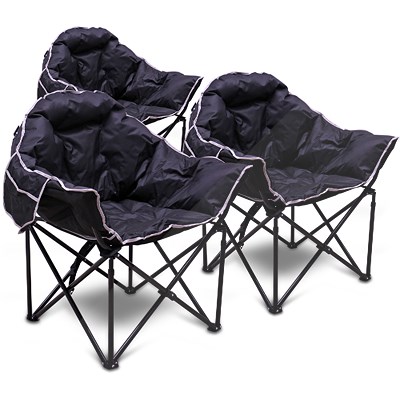 Enva 3x Gepolsterter Campingstuhl - Moon Chair - Faltbar von Enva