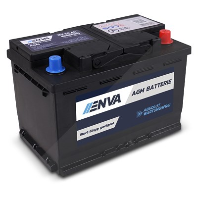 Enva AGM Autobatterie, Starterbatterie 12V 70Ah 760A Start-Stop [Hersteller-Nr. 0092S5A080] für Ac, Alfa Romeo, Alpina, Aro, Artega, Aston Martin, Aud von Enva