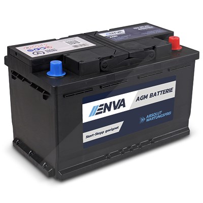 Enva AGM Autobatterie, Starterbatterie 80Ah 800A [Hersteller-Nr. 580901080D852] für Alfa Romeo, Alpina, Audi, BMW, Cadillac, Chevrolet, Chrysler, Dodg von Enva