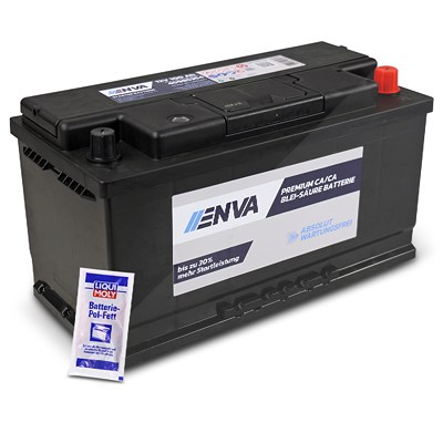 Enva Autobatterie, Starterbatterie 12V 100Ah 850A + 10g Pol-Fett [Hersteller-Nr. 6004020833162] von Enva