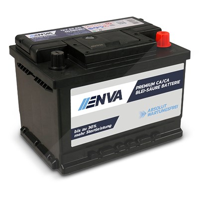 Enva Autobatterie, Starterbatterie 62Ah 510A [Hersteller-Nr. 5604090543132] für Alpina, Aston Martin, Audi, Austin, Auto Union, BMW, Cadillac, Chevrol von Enva