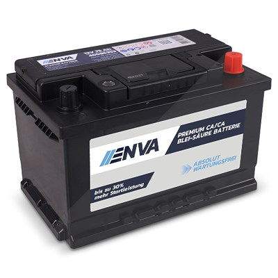 Enva Autobatterie, Starterbatterie 12V 75Ah 660A [Hersteller-Nr. 0092S50070] für Alfa Romeo, Audi, Bentley, BMW, Cadillac, Chevrolet, Chrysler, Dodge, von Enva