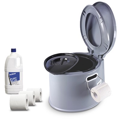 Enva Campingtoilette + 4x Toilettenpapier + 2 L Sanitärflüssigkeit von Enva