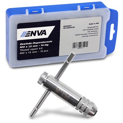 Enva Gewinde-Reparatursatz - M12 x 1,5 mm - 14-tlg. + Werkzeughalter von Enva