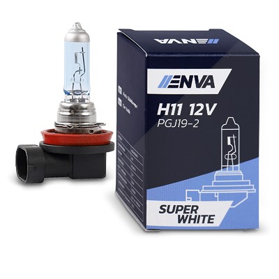 Enva Glühlampe H11 55W 12V - SUPER WHITE --> bis zu 100% mehr Licht! [Hersteller-Nr. 12362PRB1] für Abarth, Alfa Romeo, Alpina, Audi, BMW, Cadillac, C von Enva