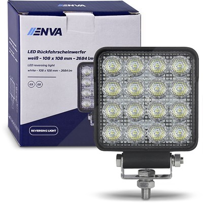 Enva LED Rückfahrscheinwerfer 12/24V 25W weiß 6500K 2684lm 108x108mm [Hersteller-Nr. T5148E] von Enva