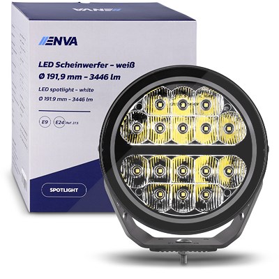 Enva LED Zusatz-Scheinwerfer 12/24V 80W - rund Ø 191,9 mm [Hersteller-Nr. T9648PE] von Enva