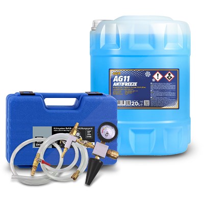 Enva Kühlsystem Prüfgerät inkl. Befüllsystem + 20 L Antifreeze AG11 von Enva