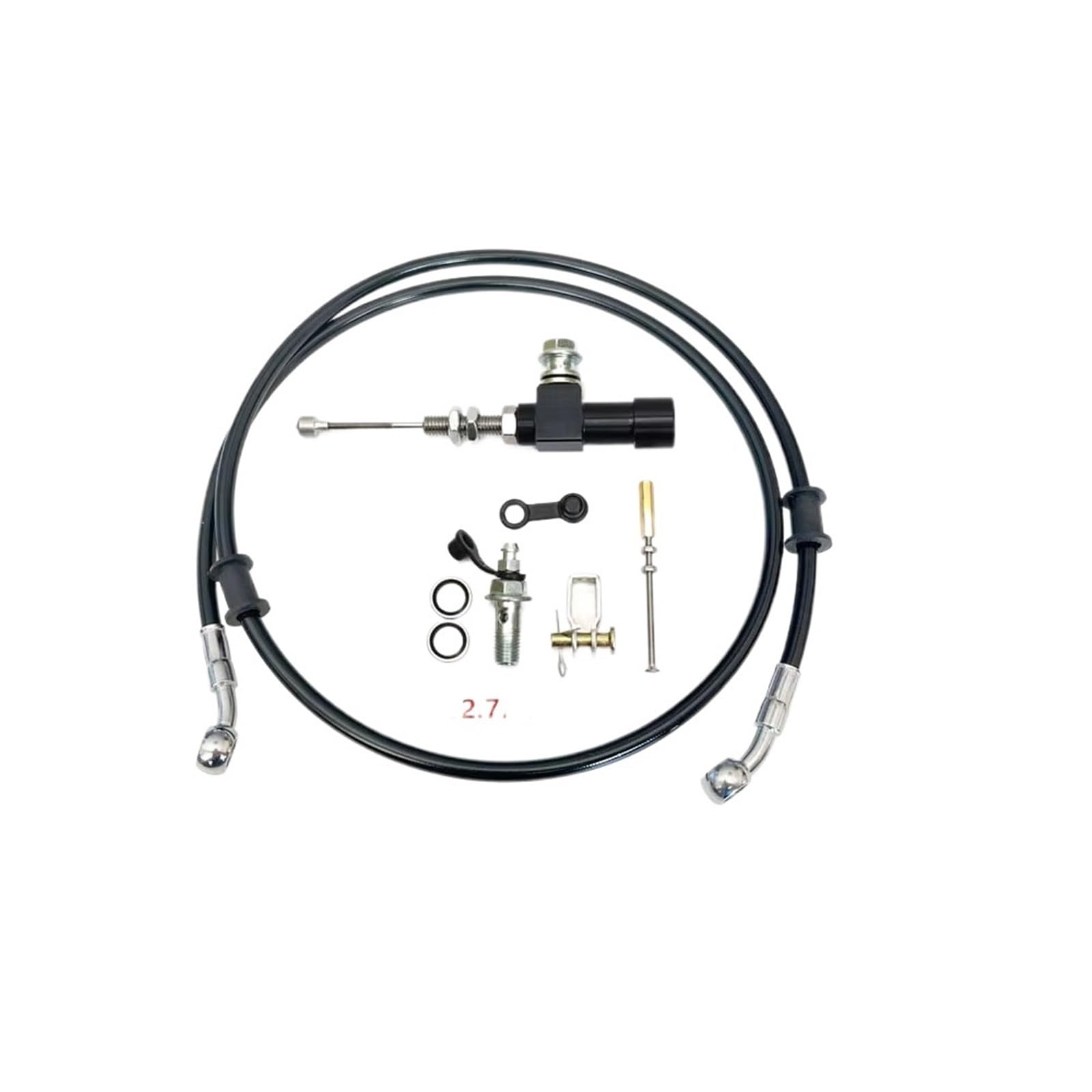 Bremskupplungshebel Zubehö Kolben Motorrad Hydraulische Kupplung Kit Hebel Hauptzylinder Stricken Öl Schlauch 12,7mm Für Kawasaki Für Suzuki Motos Kupplungshebel Barsch(12.7 Clutch Hose) von Eofooq