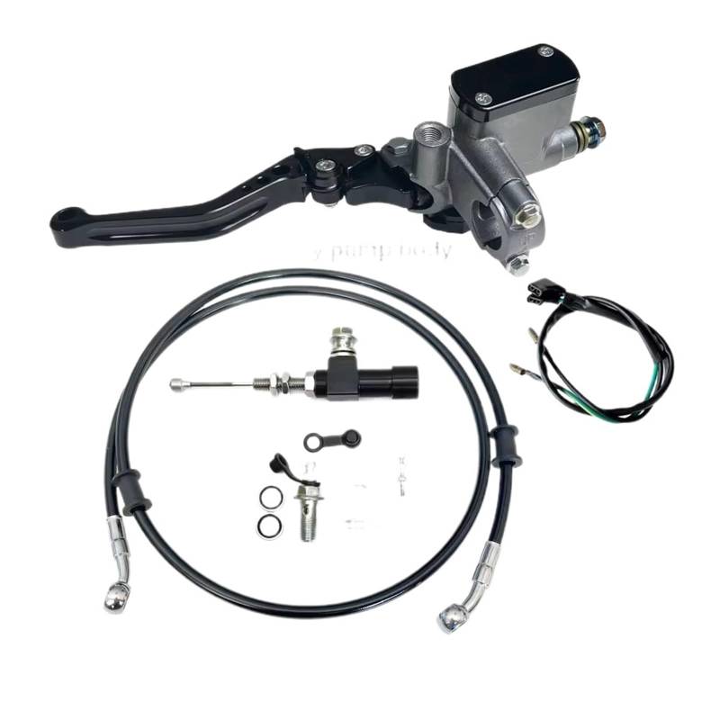 Bremskupplungshebel Zubehö Kolben Motorrad Hydraulische Kupplung Kit Hebel Hauptzylinder Stricken Öl Schlauch 12,7mm Für Kawasaki Für Suzuki Motos Kupplungshebel Barsch(Black FB B) von Eofooq