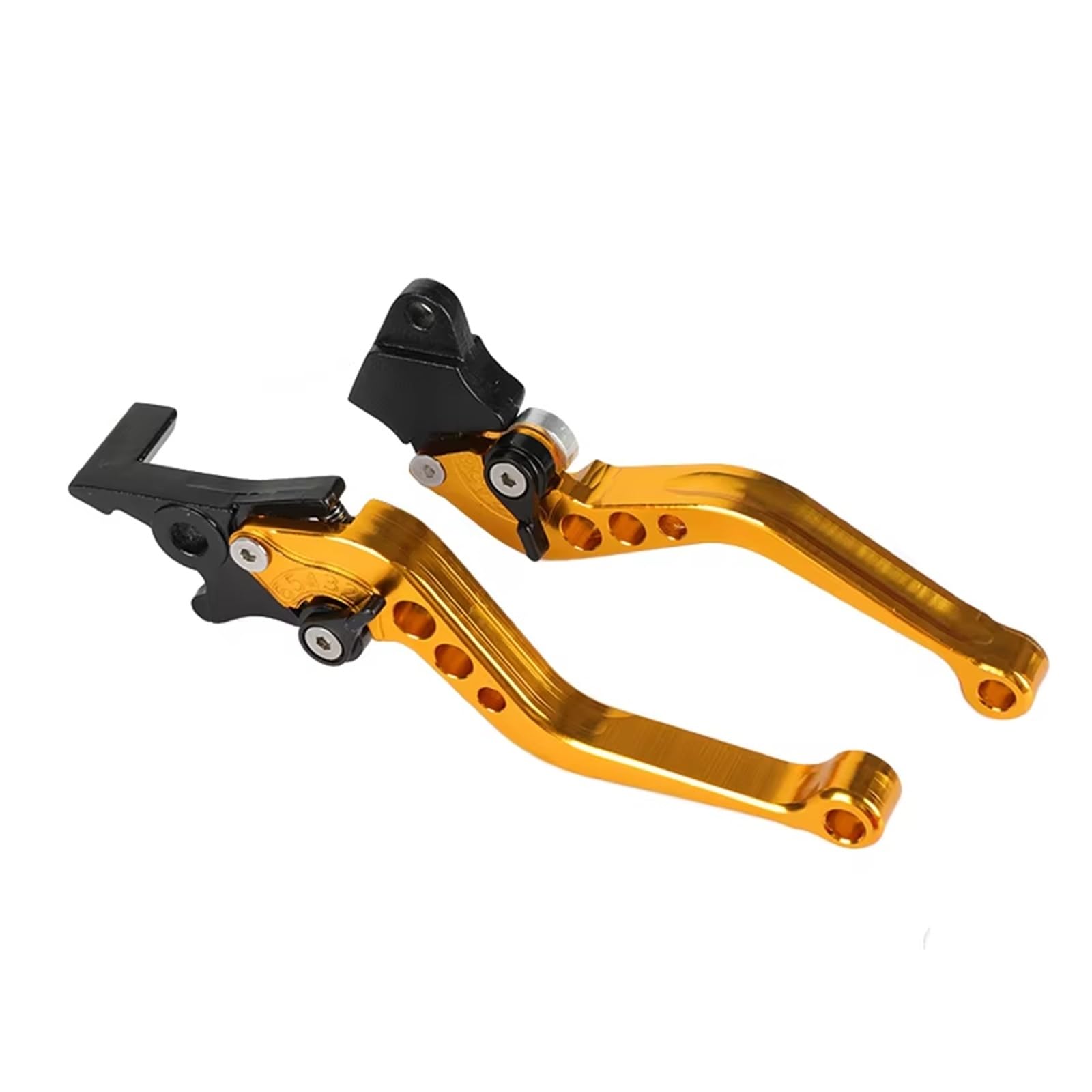 Bremskupplungshebel Zubehö Motorrad Kupplung Bremsgriff Trommel Hebel CNC Fit Für Suzuki Motorrad Roller Modifikation Zubehör Kupplungshebel Barsch(Gold) von Eofooq