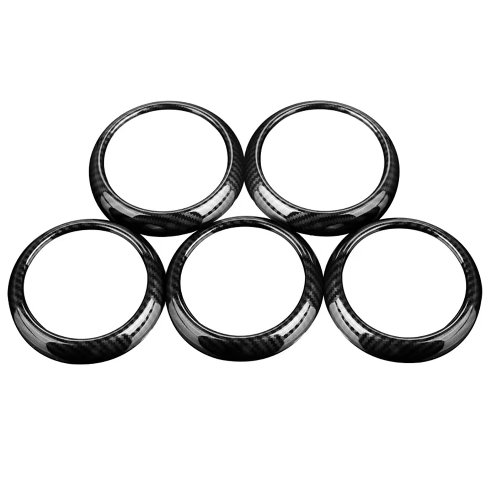 Kohlefaser Auto Aufkleber Auto Klimaanlage Air Vent Outlet Ring Abdeckung Trim Aufkleber für Benz A W176 für GLA X156 für CLA C117 Aufkleber Dekorative(Carbon fiber black,For A Class 2013-18) von Eofooq